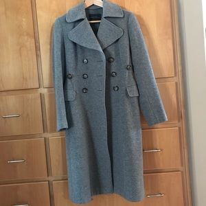 Melton cashmere and wool long coat